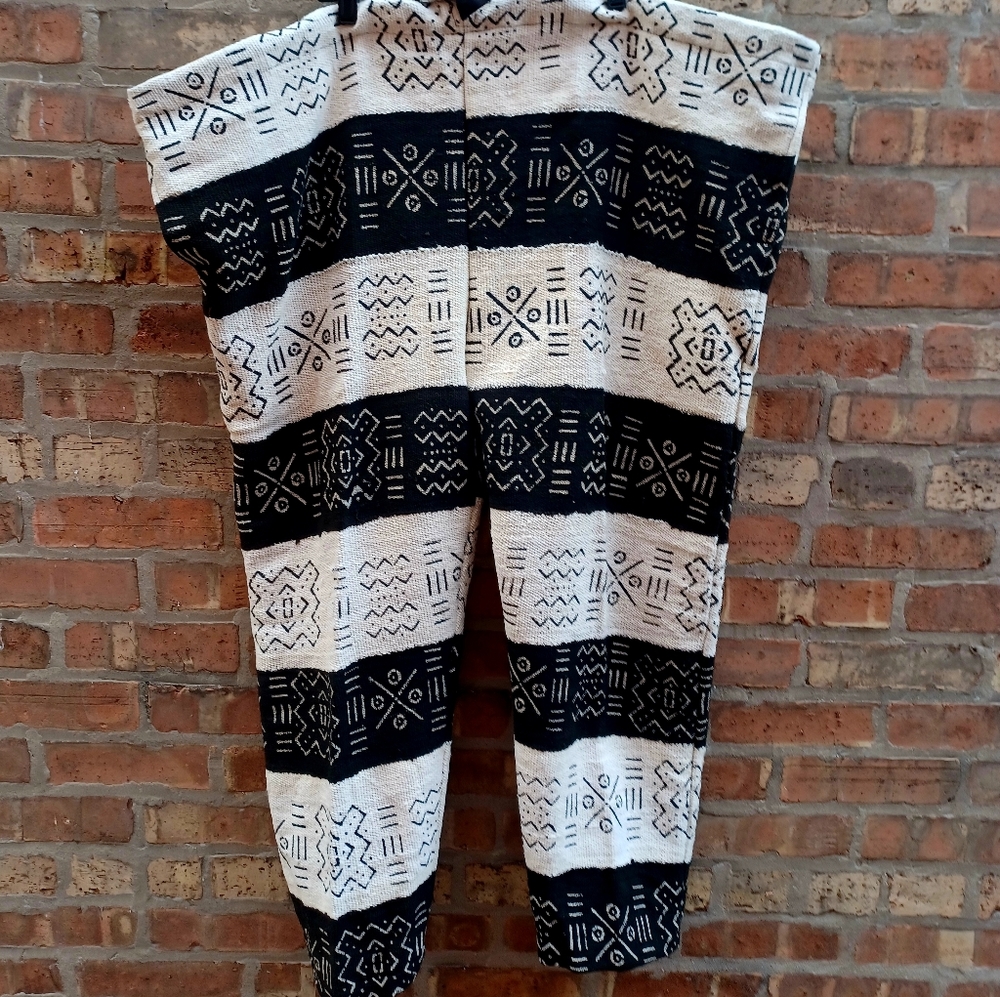 Mens vintage Handmade Authentic mudcloth joggers Rare L-3xl